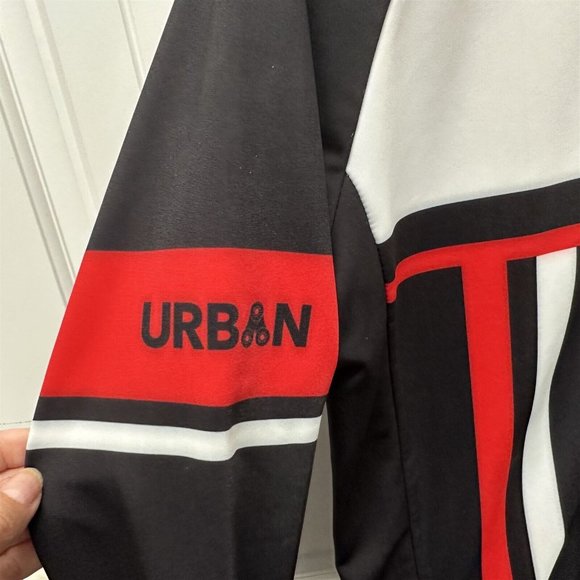 URBAN Cycling Jacket Zip Front Black Red White Super Roubaix XL - Picture 4 of 10